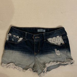 Mudd girls lace trimmed shorts 2 tone wash